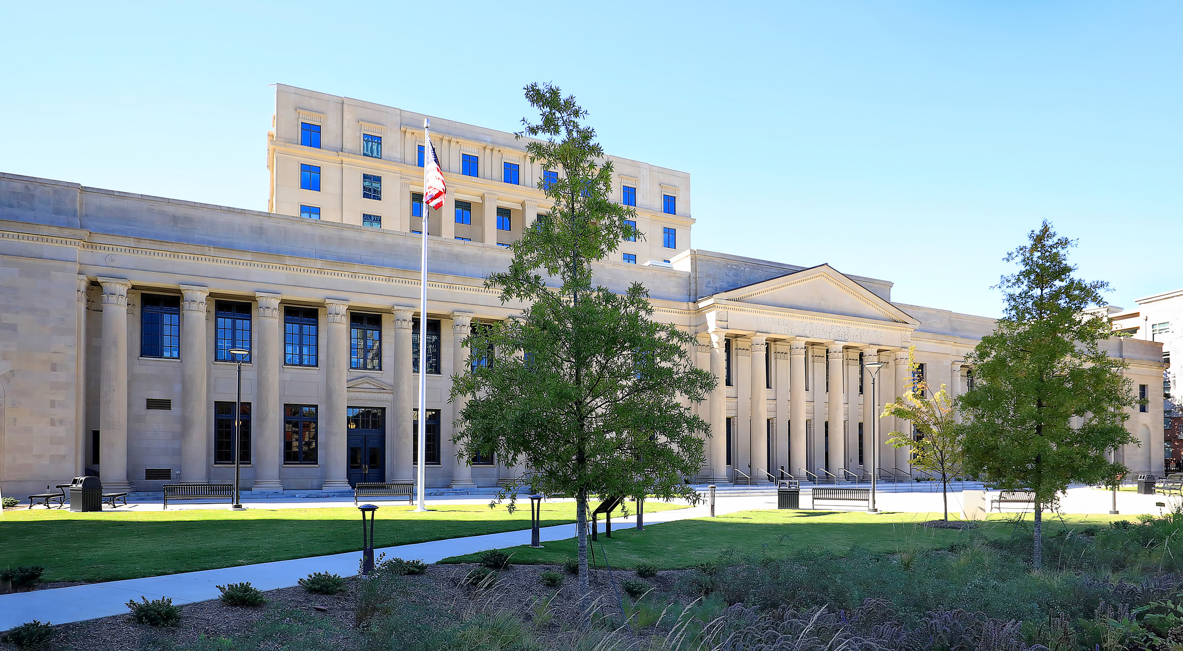 CHARLOTTE, NORTH CAROLINA, USA:  Courthouse, as seen on October 22, 2023.